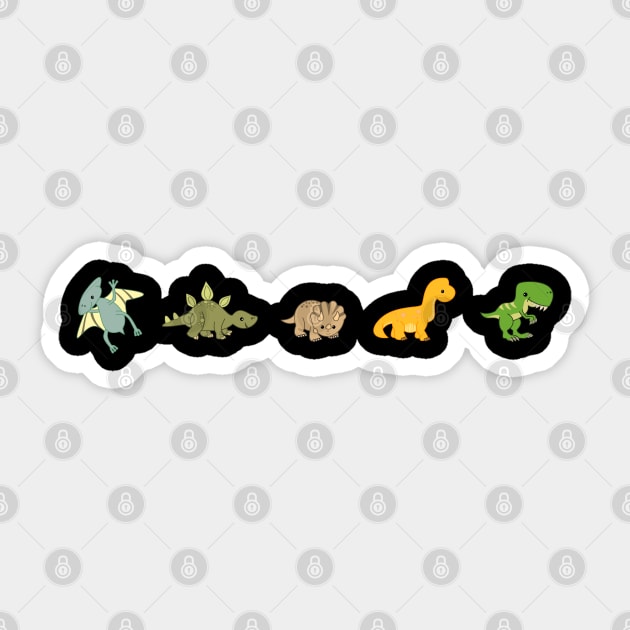 Dinosaur Line-up Sticker by The Lemon Stationery & Gift Co